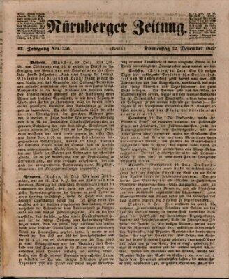 Nürnberger Zeitung (Fränkischer Kurier) Donnerstag 22. Dezember 1842