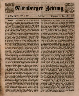 Nürnberger Zeitung (Fränkischer Kurier) Sonntag 25. Dezember 1842