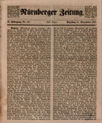 Nürnberger Zeitung (Fränkischer Kurier) Dienstag 27. Dezember 1842