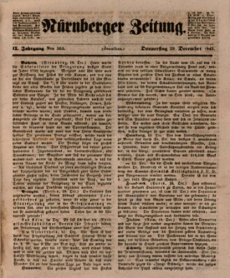 Nürnberger Zeitung (Fränkischer Kurier) Donnerstag 29. Dezember 1842