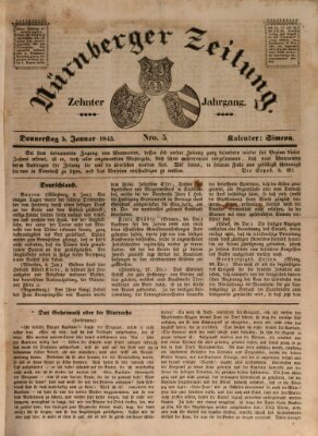 Nürnberger Zeitung (Fränkischer Kurier) Donnerstag 5. Januar 1843