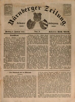 Nürnberger Zeitung (Fränkischer Kurier) Freitag 6. Januar 1843