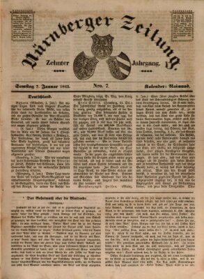 Nürnberger Zeitung (Fränkischer Kurier) Samstag 7. Januar 1843