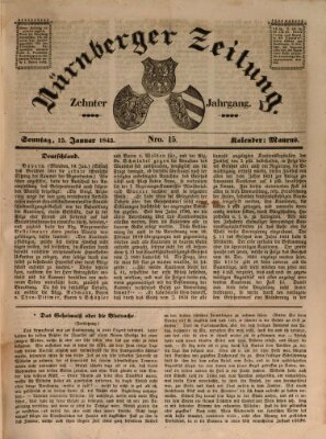 Nürnberger Zeitung (Fränkischer Kurier) Sonntag 15. Januar 1843