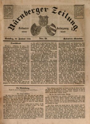 Nürnberger Zeitung (Fränkischer Kurier) Samstag 28. Januar 1843