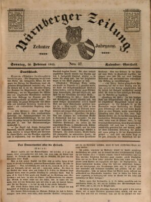 Nürnberger Zeitung (Fränkischer Kurier) Sonntag 26. Februar 1843