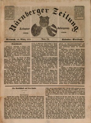 Nürnberger Zeitung (Fränkischer Kurier) Mittwoch 15. März 1843