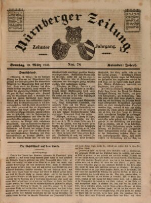 Nürnberger Zeitung (Fränkischer Kurier) Sonntag 19. März 1843