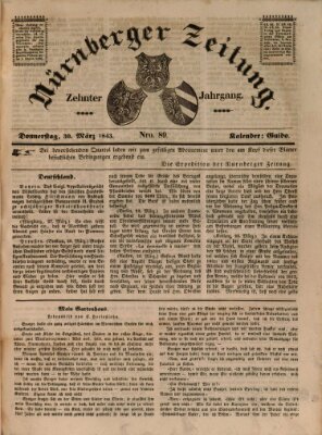 Nürnberger Zeitung (Fränkischer Kurier) Donnerstag 30. März 1843