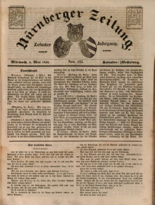 Nürnberger Zeitung (Fränkischer Kurier) Mittwoch 3. Mai 1843