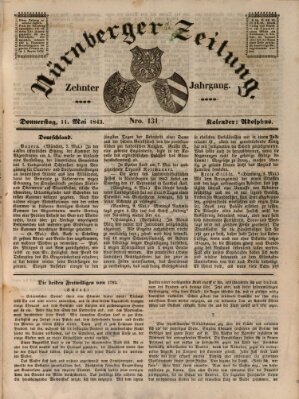 Nürnberger Zeitung (Fränkischer Kurier) Donnerstag 11. Mai 1843