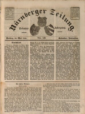 Nürnberger Zeitung (Fränkischer Kurier) Freitag 19. Mai 1843