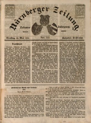 Nürnberger Zeitung (Fränkischer Kurier) Dienstag 23. Mai 1843