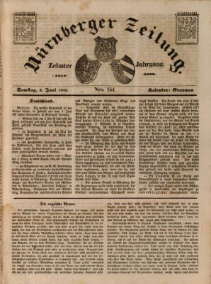 Nürnberger Zeitung (Fränkischer Kurier) Samstag 3. Juni 1843