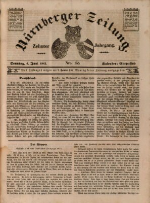 Nürnberger Zeitung (Fränkischer Kurier) Sonntag 4. Juni 1843