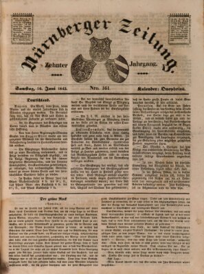 Nürnberger Zeitung (Fränkischer Kurier) Samstag 10. Juni 1843