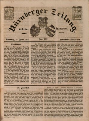 Nürnberger Zeitung (Fränkischer Kurier) Sonntag 11. Juni 1843