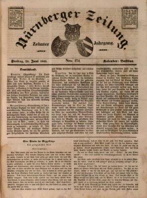 Nürnberger Zeitung (Fränkischer Kurier) Freitag 23. Juni 1843