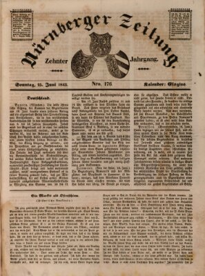 Nürnberger Zeitung (Fränkischer Kurier) Sonntag 25. Juni 1843