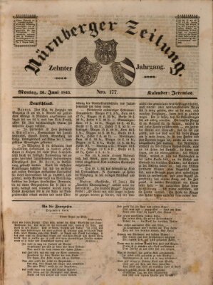 Nürnberger Zeitung (Fränkischer Kurier) Montag 26. Juni 1843