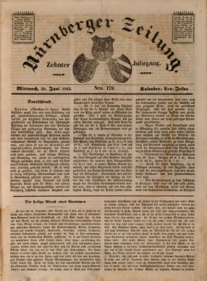 Nürnberger Zeitung (Fränkischer Kurier) Mittwoch 28. Juni 1843