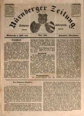 Nürnberger Zeitung (Fränkischer Kurier) Mittwoch 5. Juli 1843