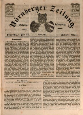 Nürnberger Zeitung (Fränkischer Kurier) Donnerstag 6. Juli 1843