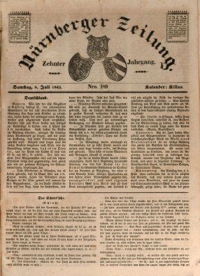 Nürnberger Zeitung (Fränkischer Kurier) Samstag 8. Juli 1843