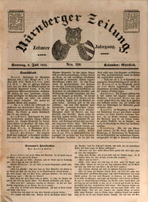 Nürnberger Zeitung (Fränkischer Kurier) Sonntag 9. Juli 1843