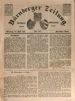 Nürnberger Zeitung (Fränkischer Kurier) Sonntag 16. Juli 1843