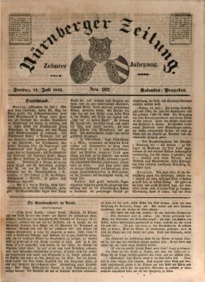 Nürnberger Zeitung (Fränkischer Kurier) Freitag 21. Juli 1843