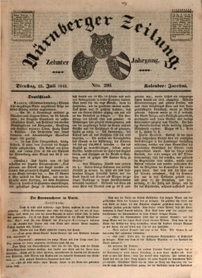 Nürnberger Zeitung (Fränkischer Kurier) Dienstag 25. Juli 1843