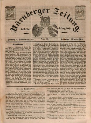 Nürnberger Zeitung (Fränkischer Kurier) Freitag 8. September 1843