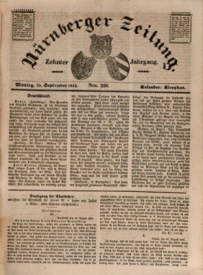 Nürnberger Zeitung (Fränkischer Kurier) Montag 25. September 1843