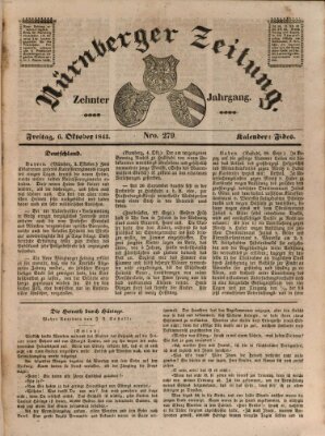 Nürnberger Zeitung (Fränkischer Kurier) Freitag 6. Oktober 1843