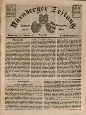 Nürnberger Zeitung (Fränkischer Kurier) Donnerstag 26. Oktober 1843