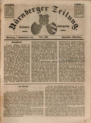 Nürnberger Zeitung (Fränkischer Kurier) Sonntag 5. November 1843