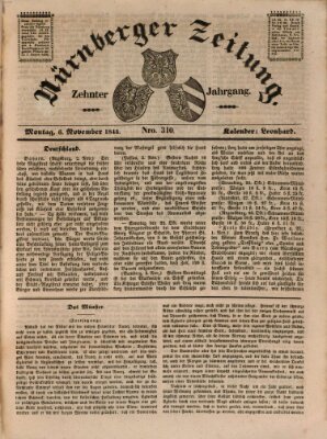 Nürnberger Zeitung (Fränkischer Kurier) Montag 6. November 1843