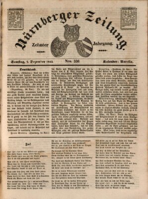 Nürnberger Zeitung (Fränkischer Kurier) Samstag 2. Dezember 1843