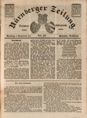 Nürnberger Zeitung (Fränkischer Kurier) Sonntag 3. Dezember 1843