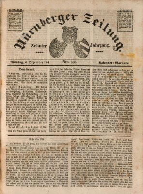 Nürnberger Zeitung (Fränkischer Kurier) Montag 4. Dezember 1843