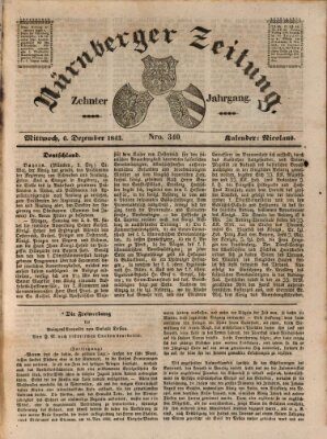 Nürnberger Zeitung (Fränkischer Kurier) Mittwoch 6. Dezember 1843