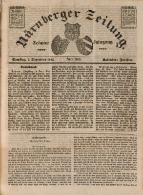 Nürnberger Zeitung (Fränkischer Kurier) Samstag 9. Dezember 1843