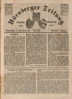 Nürnberger Zeitung (Fränkischer Kurier) Donnerstag 21. Dezember 1843