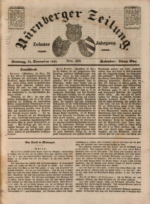 Nürnberger Zeitung (Fränkischer Kurier) Sonntag 24. Dezember 1843