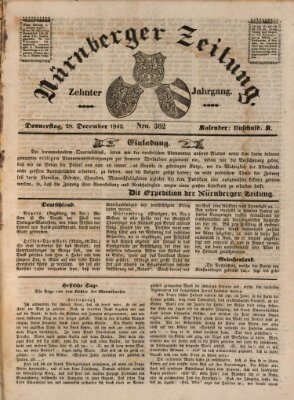 Nürnberger Zeitung (Fränkischer Kurier) Donnerstag 28. Dezember 1843