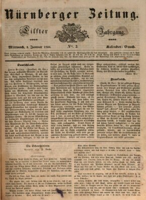 Nürnberger Zeitung (Fränkischer Kurier) Mittwoch 3. Januar 1844