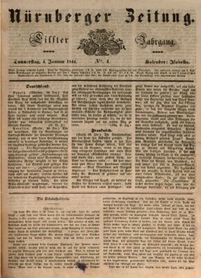 Nürnberger Zeitung (Fränkischer Kurier) Donnerstag 4. Januar 1844