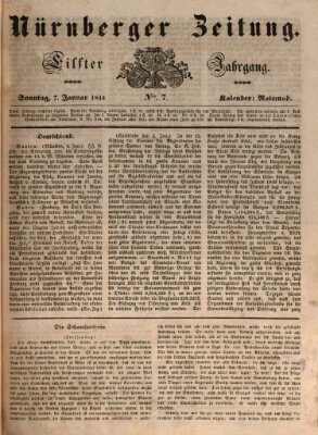 Nürnberger Zeitung (Fränkischer Kurier) Sonntag 7. Januar 1844