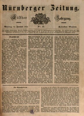 Nürnberger Zeitung (Fränkischer Kurier) Montag 15. Januar 1844